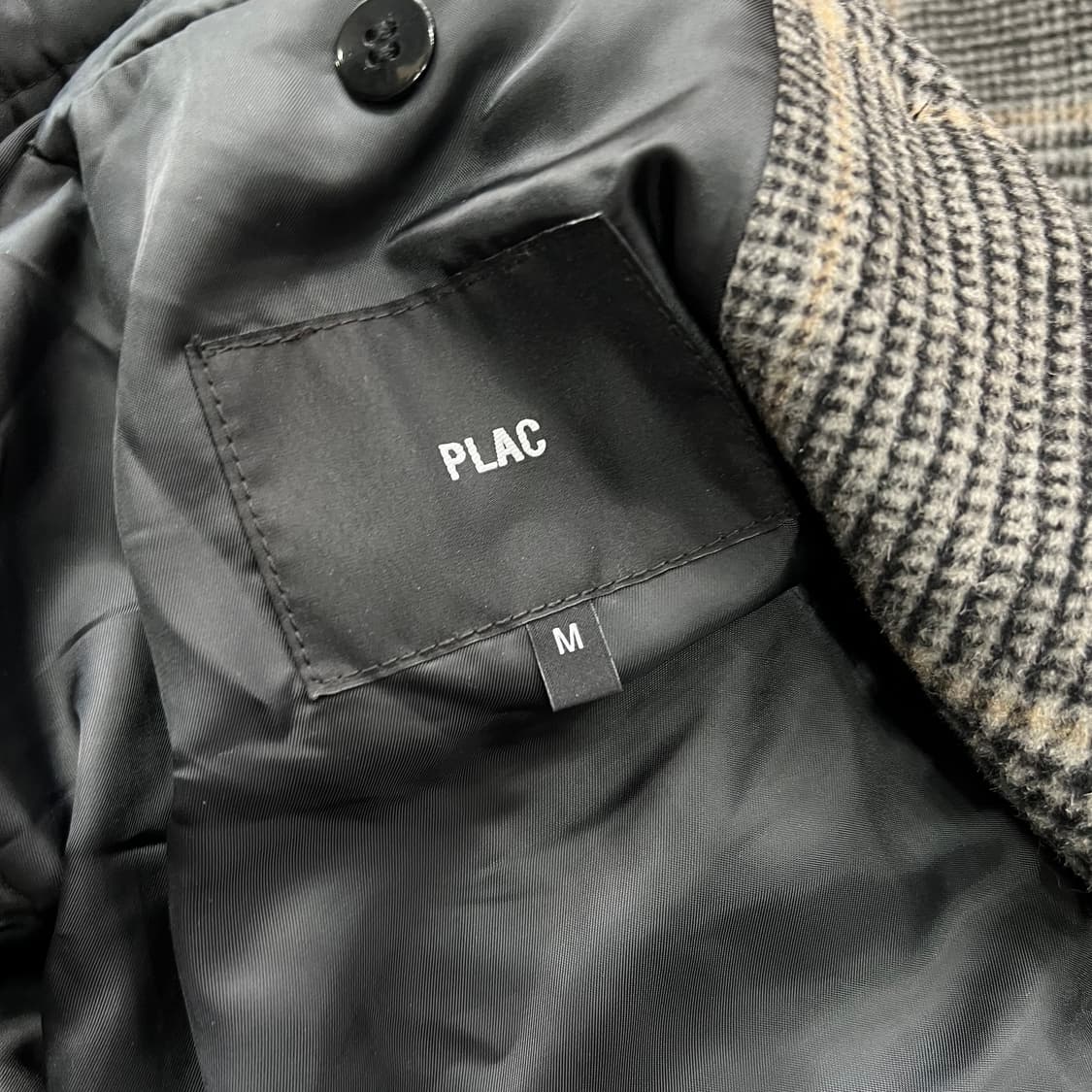 M) 플랙 오버핏 더블버튼 체크 울코트 상품이미지5