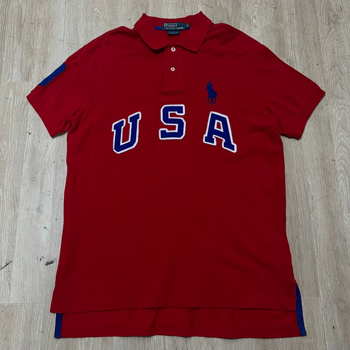 폴로 랄프로렌 USA 로고 3 커스텀핏 PK 반팔 카라티 L/100 상품이미지1