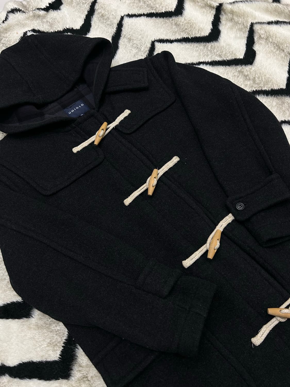 [M]유니클로 울 더플코트/챠콜/일본판 상품이미지1