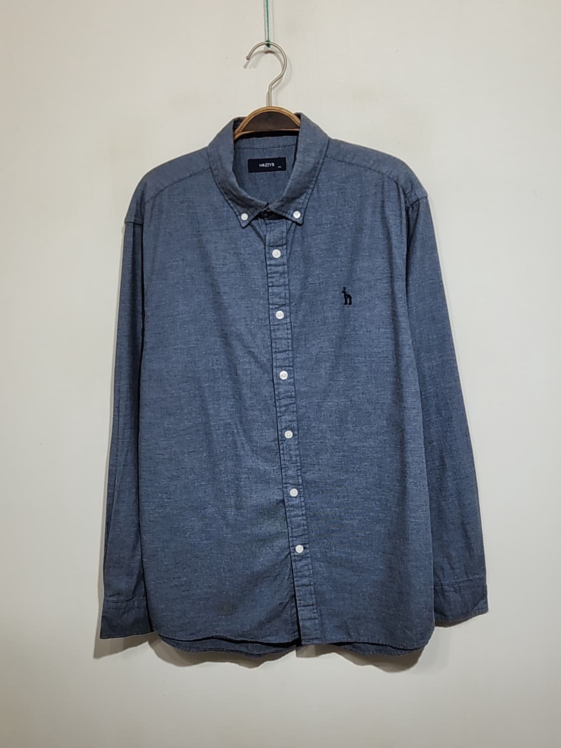 (100) 헤지스 남방 솔리드 셔츠 기본로고 단색 캐주얼  상품이미지1