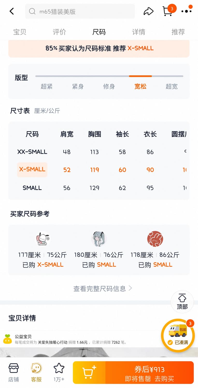 Gizemo M-51 피쉬테일 파카 X-small 사이즈 상품이미지2