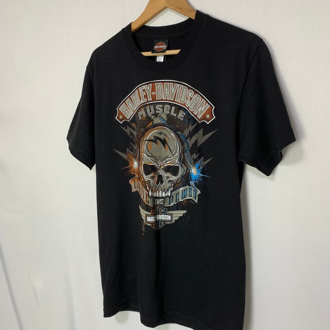 할리데이비슨 빈티지 스컬 해골 프린팅 반팔 티셔츠 남녀공용 M 상품이미지3