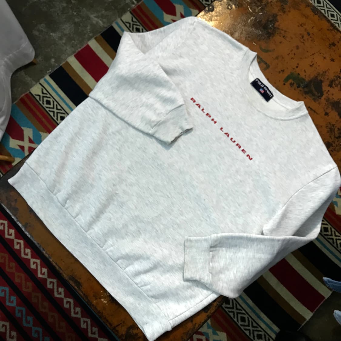 90s 폴로 스포츠 오트밀 그레이 스웨트셔츠 맨투맨 남성 110  상품이미지2