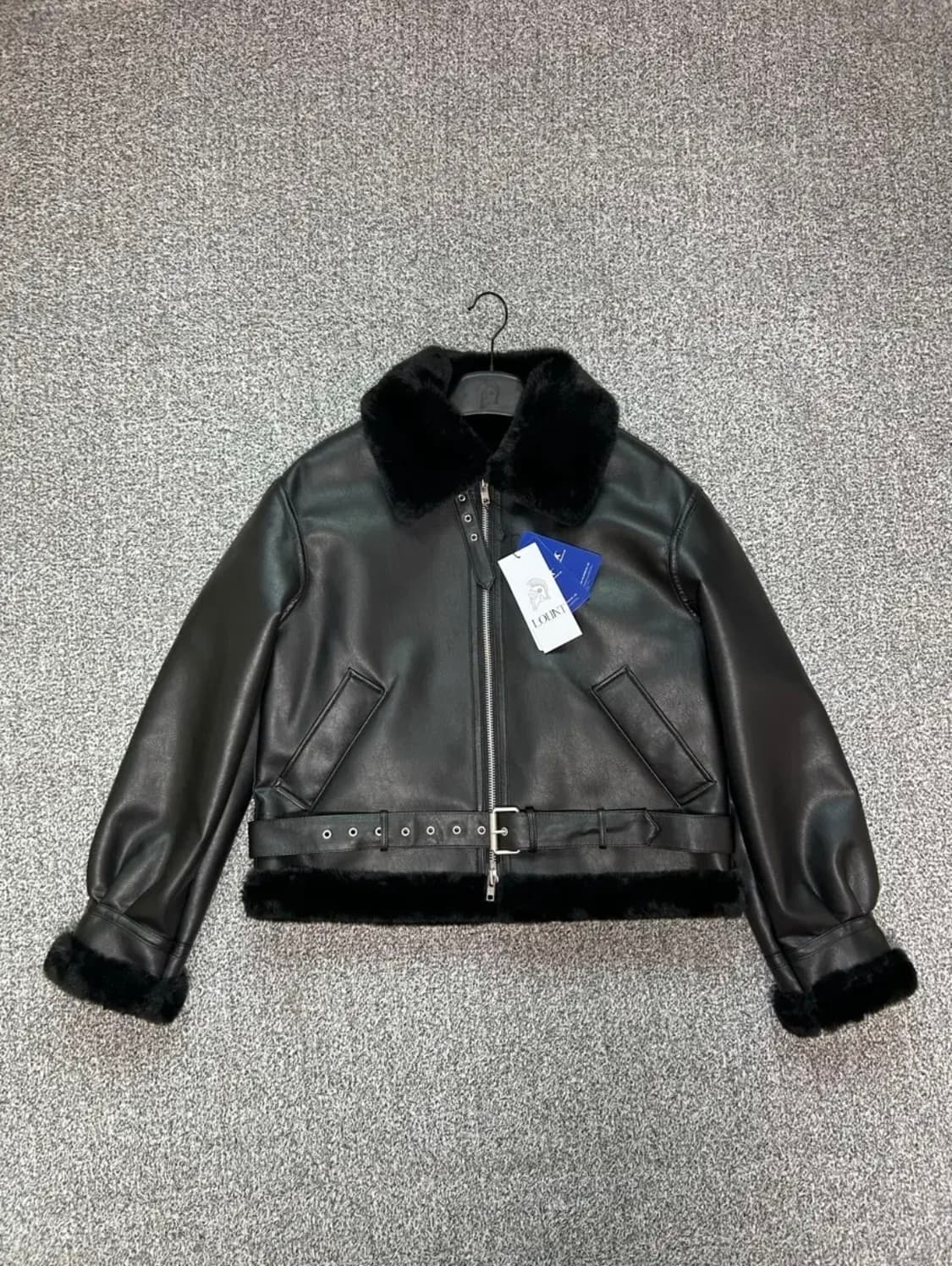 [새상품]론트 비건 레더 벨트 무스탕 블랙(M) 상품이미지2