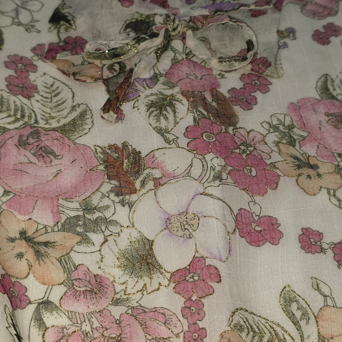 보헤미안 로즈글리터st 리본모리걸 시스루 슬리브블라우스 상품이미지5