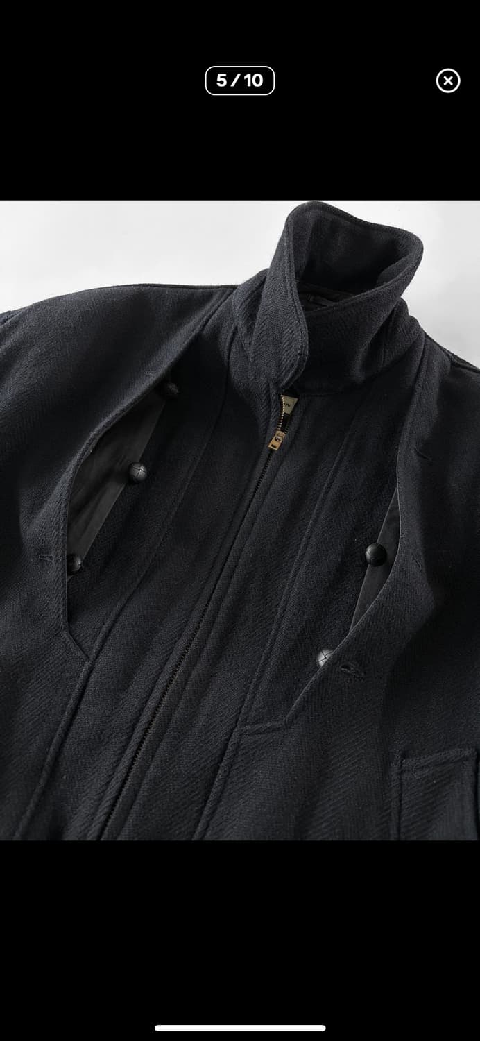 80-90‘s GRASS 헤링본 울 봄버 자켓 블루종 상품이미지5