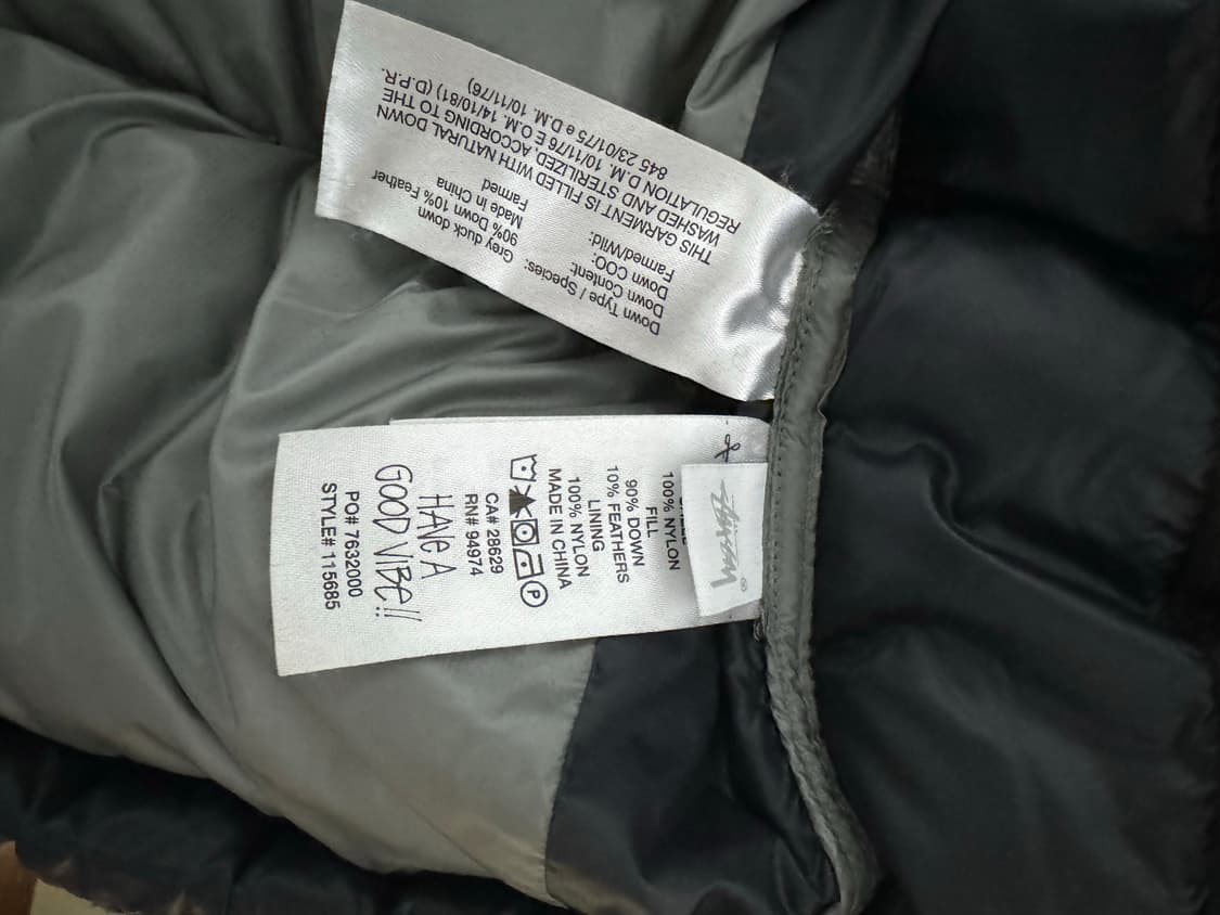 스투시 다운 파카 마이크로 립스탑 팬텀 블랙 L 상품이미지2