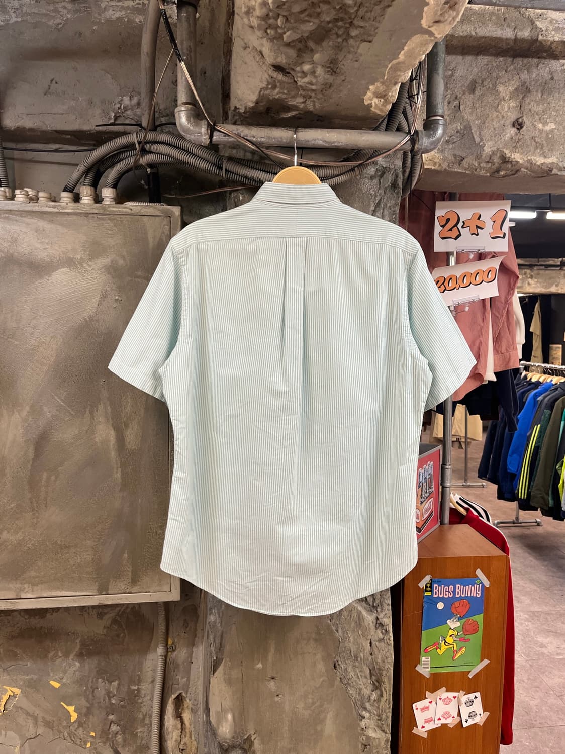 폴로 랄프로렌 스트라이프 반팔 셔츠 그린 100 #csz3347  상품이미지2