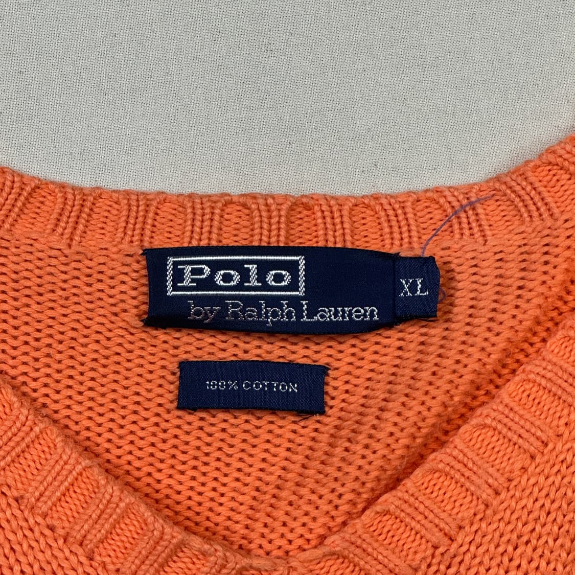 XL) 폴로 랄프로렌 헤비코튼 라운드넥 니트 오렌지/주황 상품이미지6