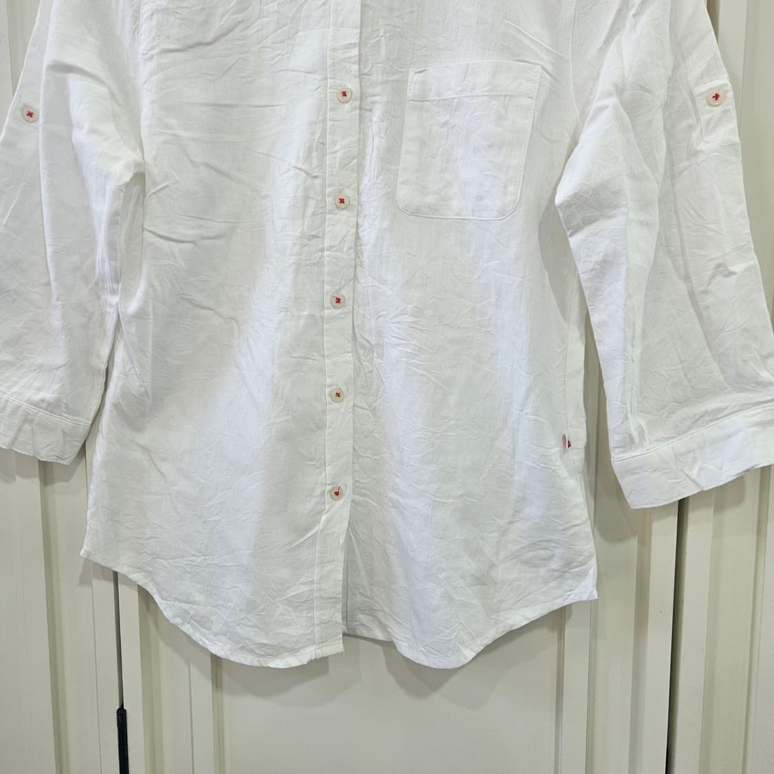 agplus 화이트 자수 카라 셔츠 상품이미지3