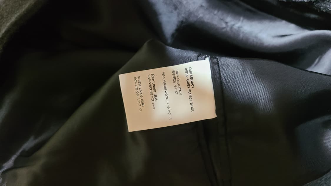 OUR LEGACY Virgin Wool Coat 52size 상품이미지5