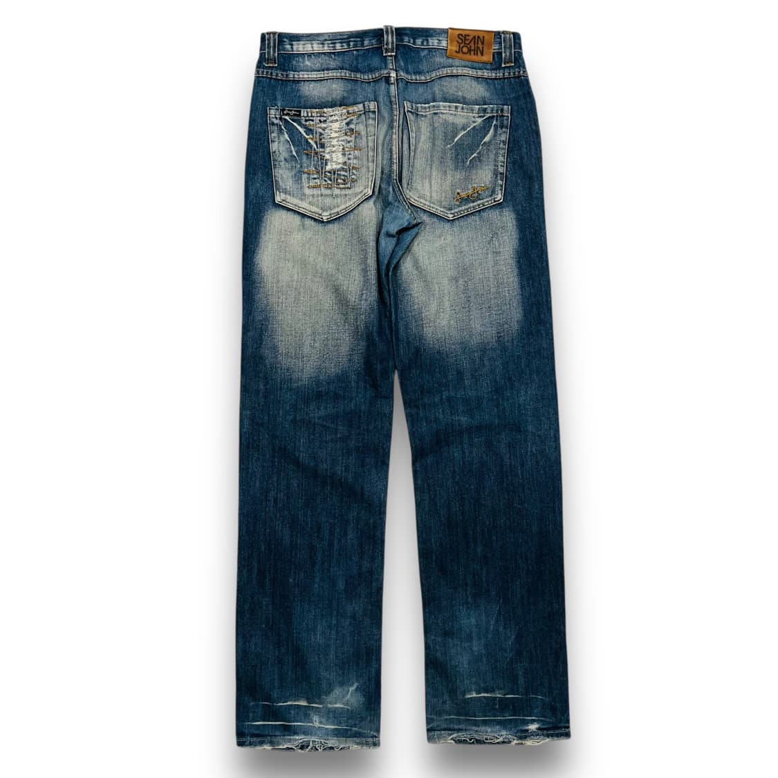 션 존 디스트로이드 워시드 빈티지 데님 팬츠 상품이미지3