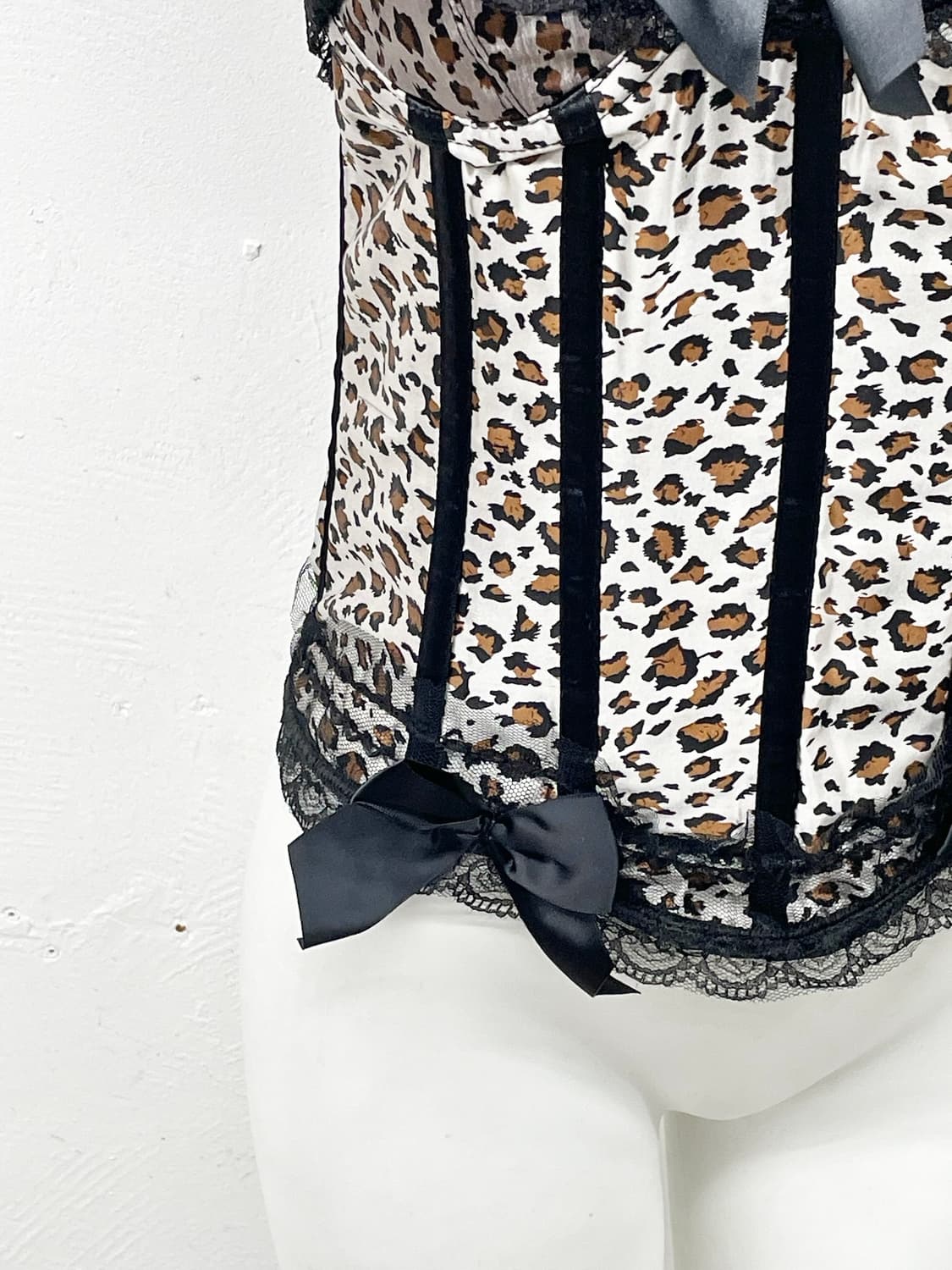 갸루 호피 리본 코르셋 상품이미지3