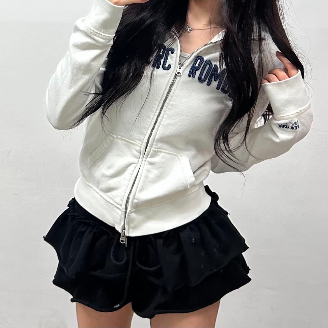 아베크롬비 y2k 여리핏 대대작 작사 걸즈 스웻 져지 집업 상품이미지2