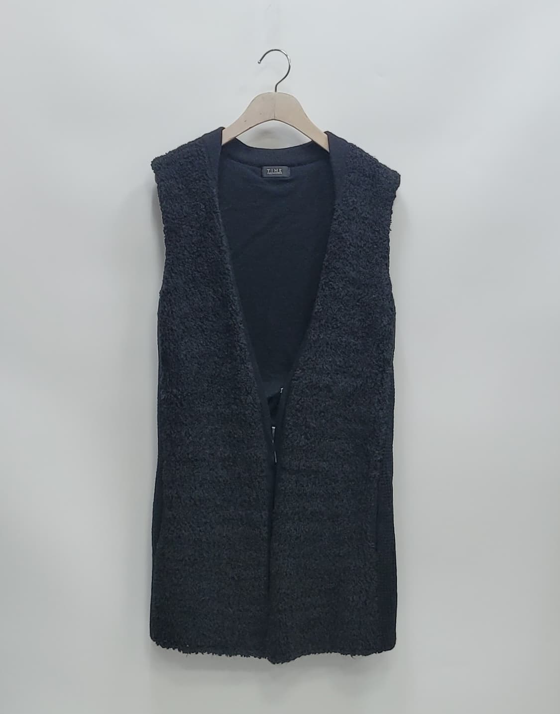 TIME 한섬 타임 부클레 울 알파카 롱 베스트 / 여 90(F) 블랙
 상품이미지1