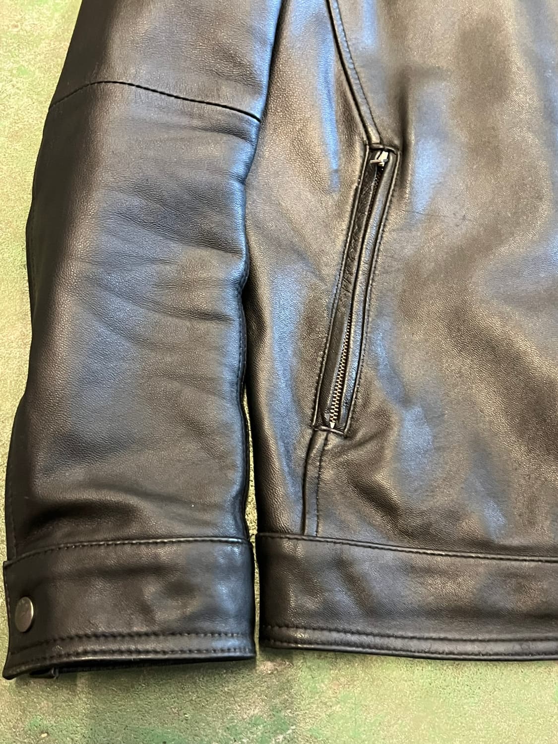 [M] 폴리스 POLICE 양가죽 싱글 라이더 자켓 블랙 레더 자켓 상품이미지4