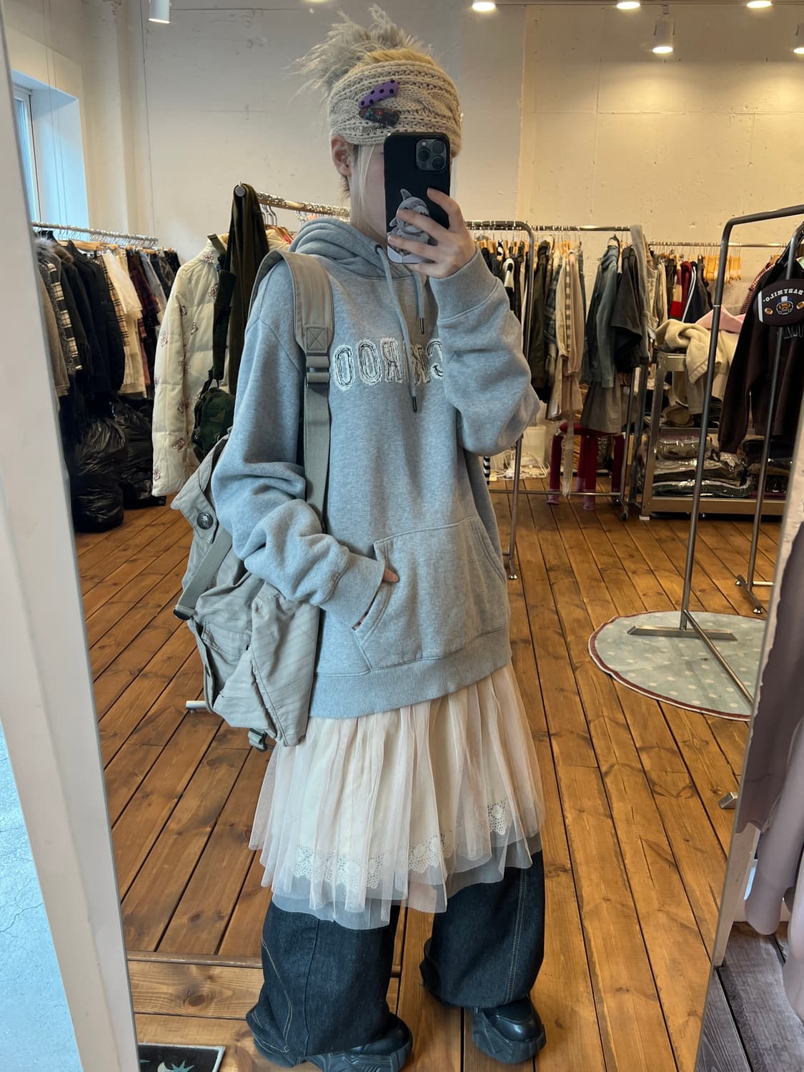 버카루 그레이 후드티 상품이미지5