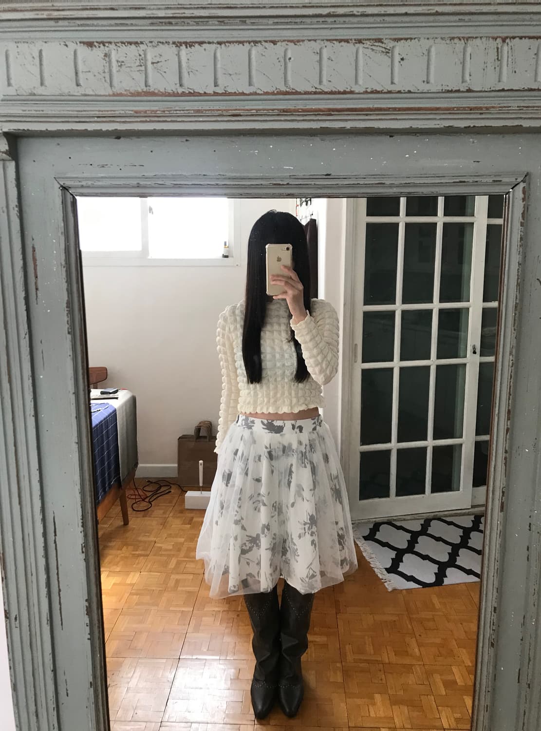 vintage pattern sha skirt 상품이미지2