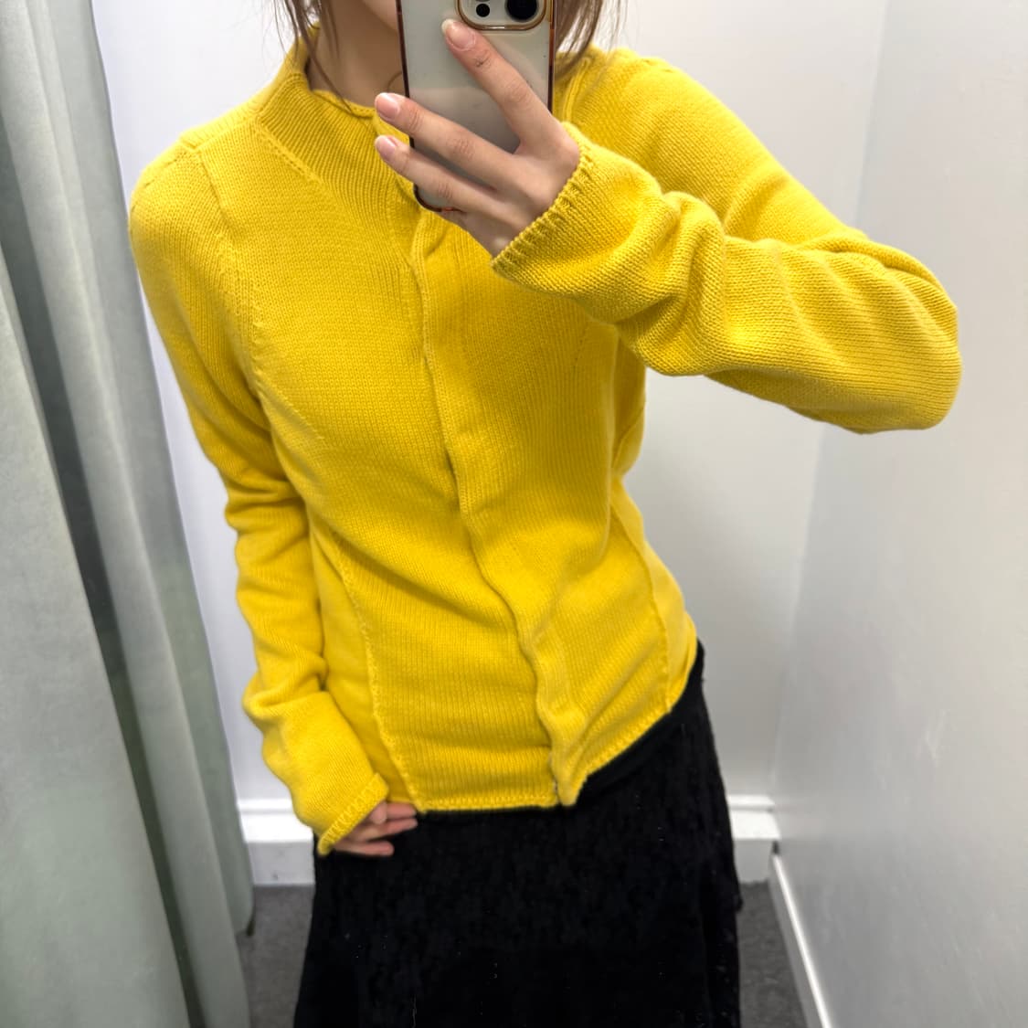 아르마니 익스체인지 백로고 옐로우 가디건 상품이미지2