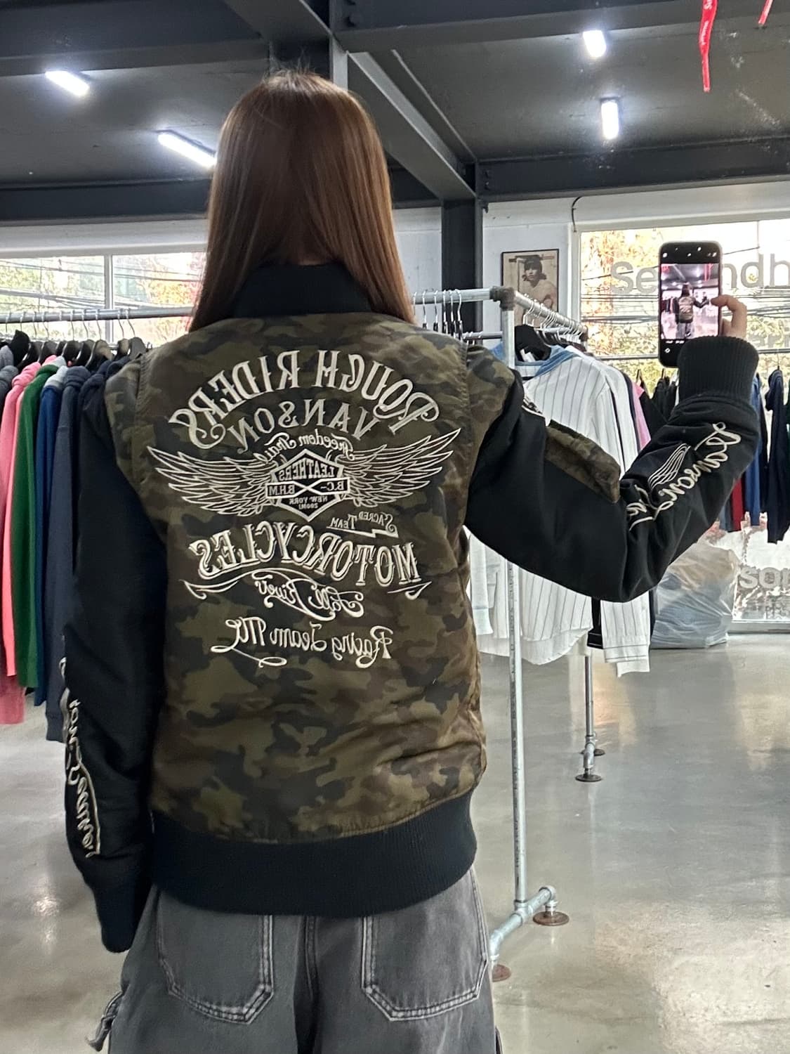 벤슨 카모 풀자수로고 포켓 ma-1 자켓 상품이미지2