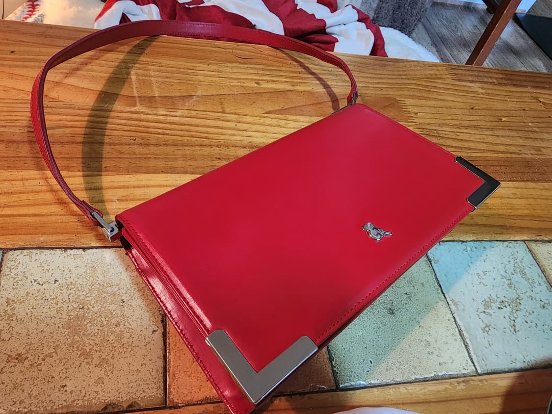 카운테스마라 빈티지 소형 레드 소가죽 백 상품이미지8