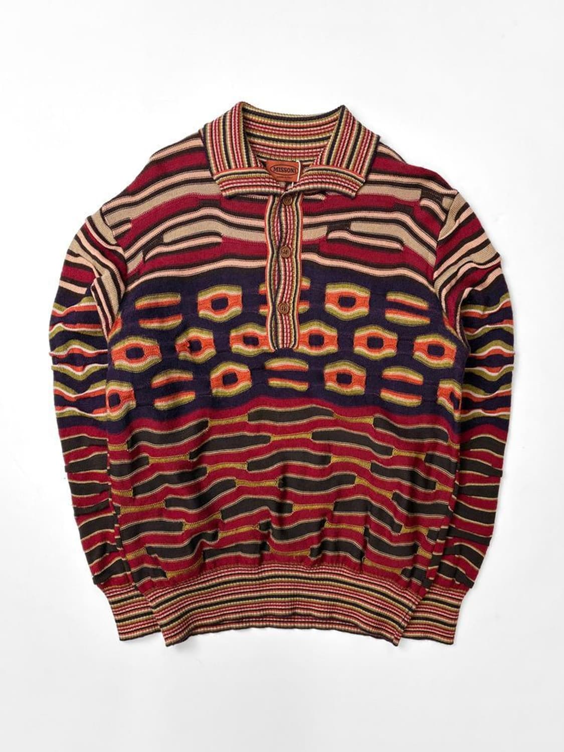 미쏘니 00s Y2K 패턴 카라 니트 PN5161 상품이미지1