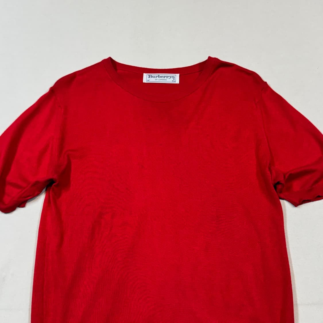 M) 버버리 기마로고 레드 반팔 니트 상품이미지3