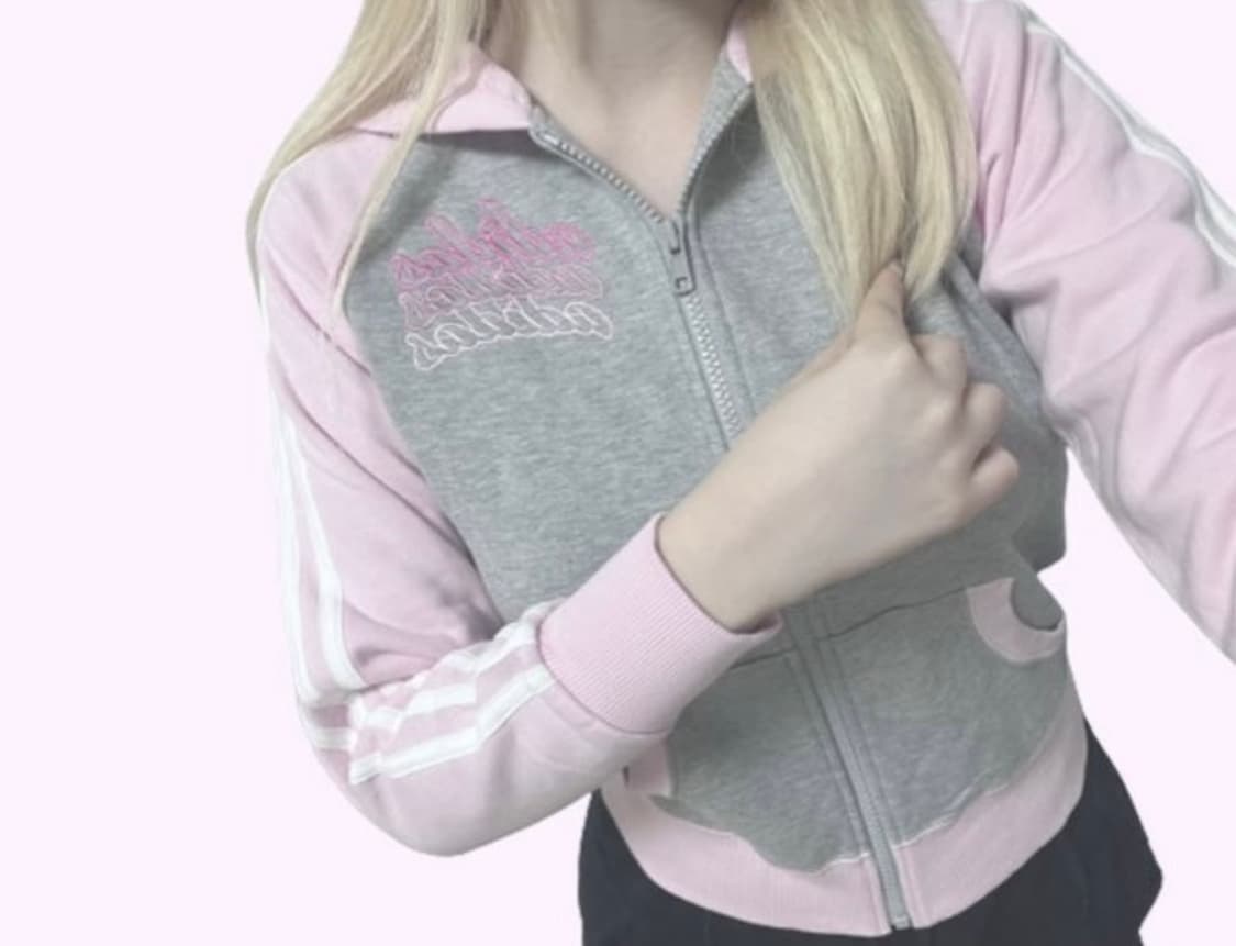 아디다스 회색연핑크 후드집업 빈티지 유일매물 상품이미지1