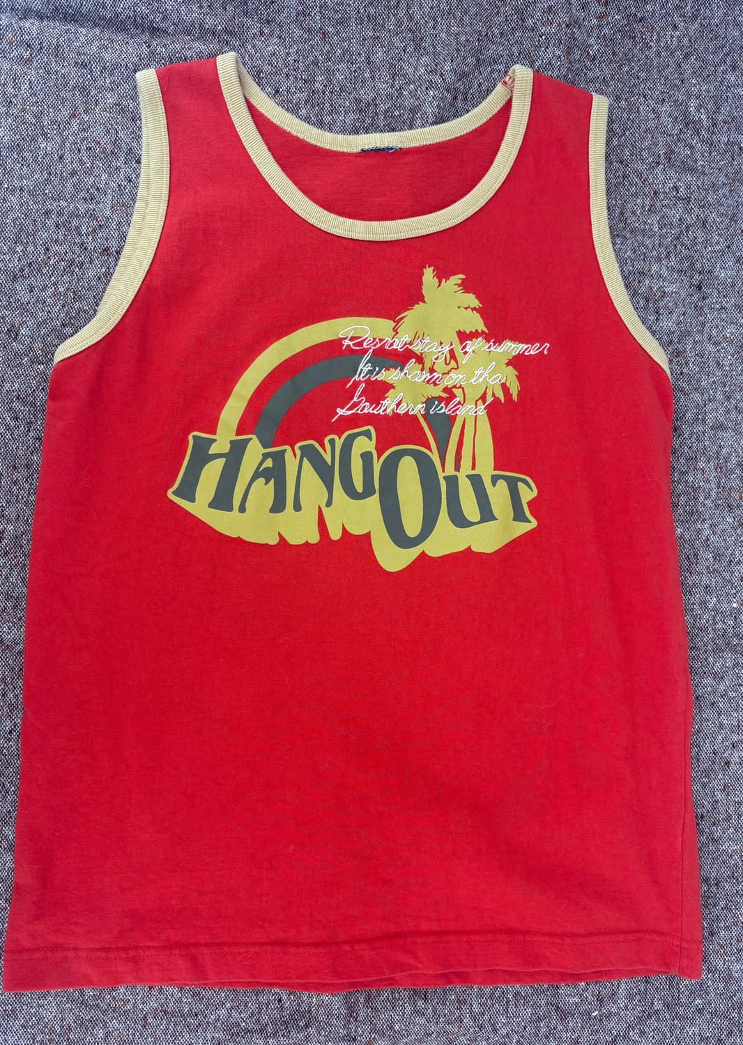 🌴 일본 빈티지 HANG OUT 레터링 나시 (레드) 상품이미지1