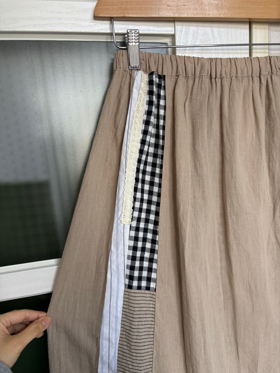 베이지 패치 프릴 스커트 상품이미지6