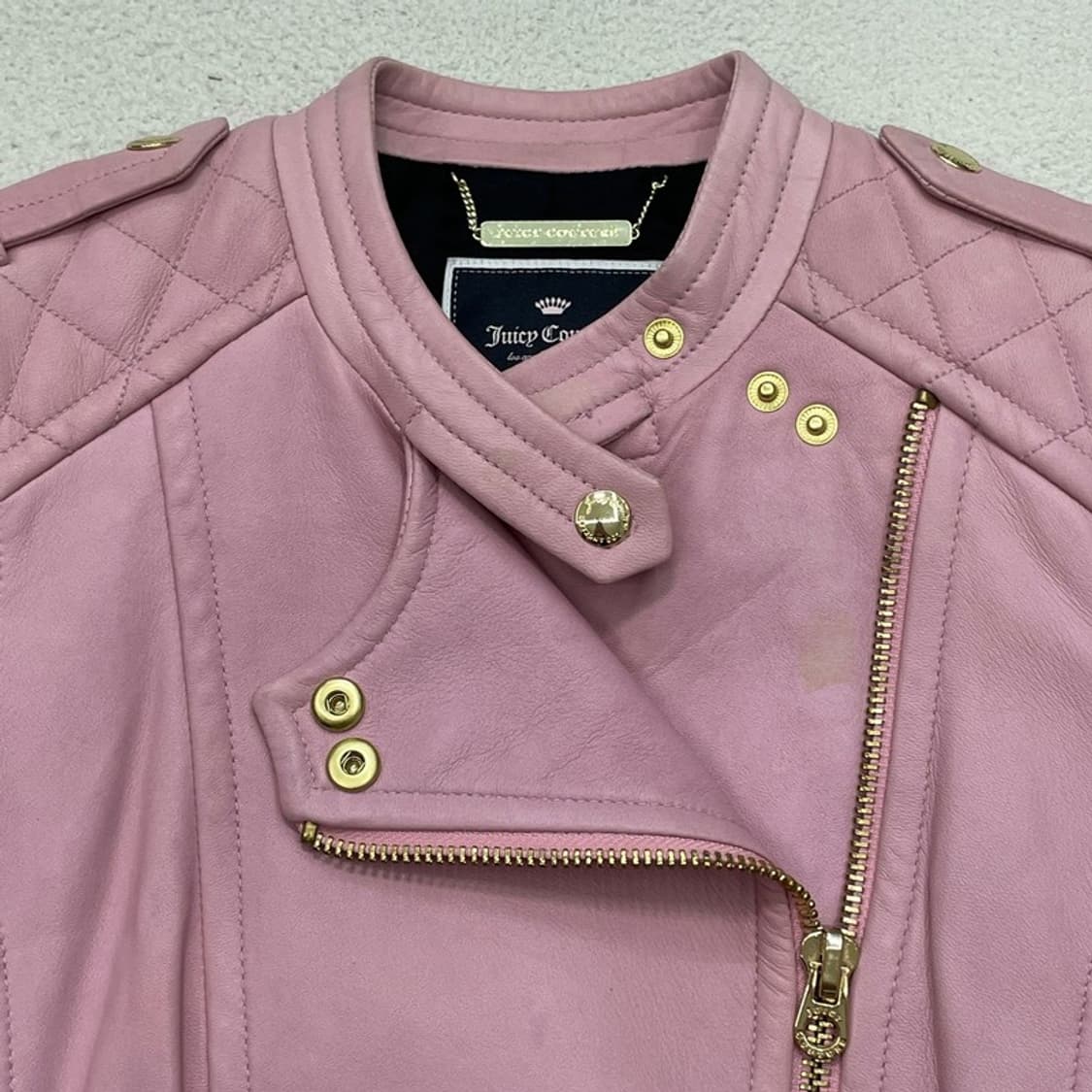 JUICY COUTURE 양가죽 라이더 자켓 핑크 XS 상품이미지3