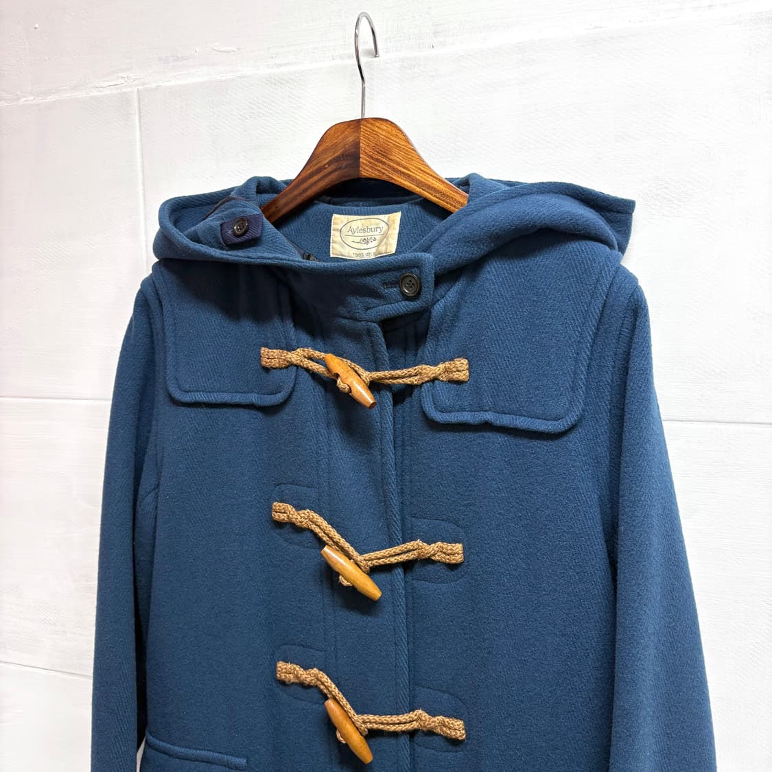 Aylesbury  모리걸 울 청록 더플 롱 후드 코트 JPN 상품이미지2