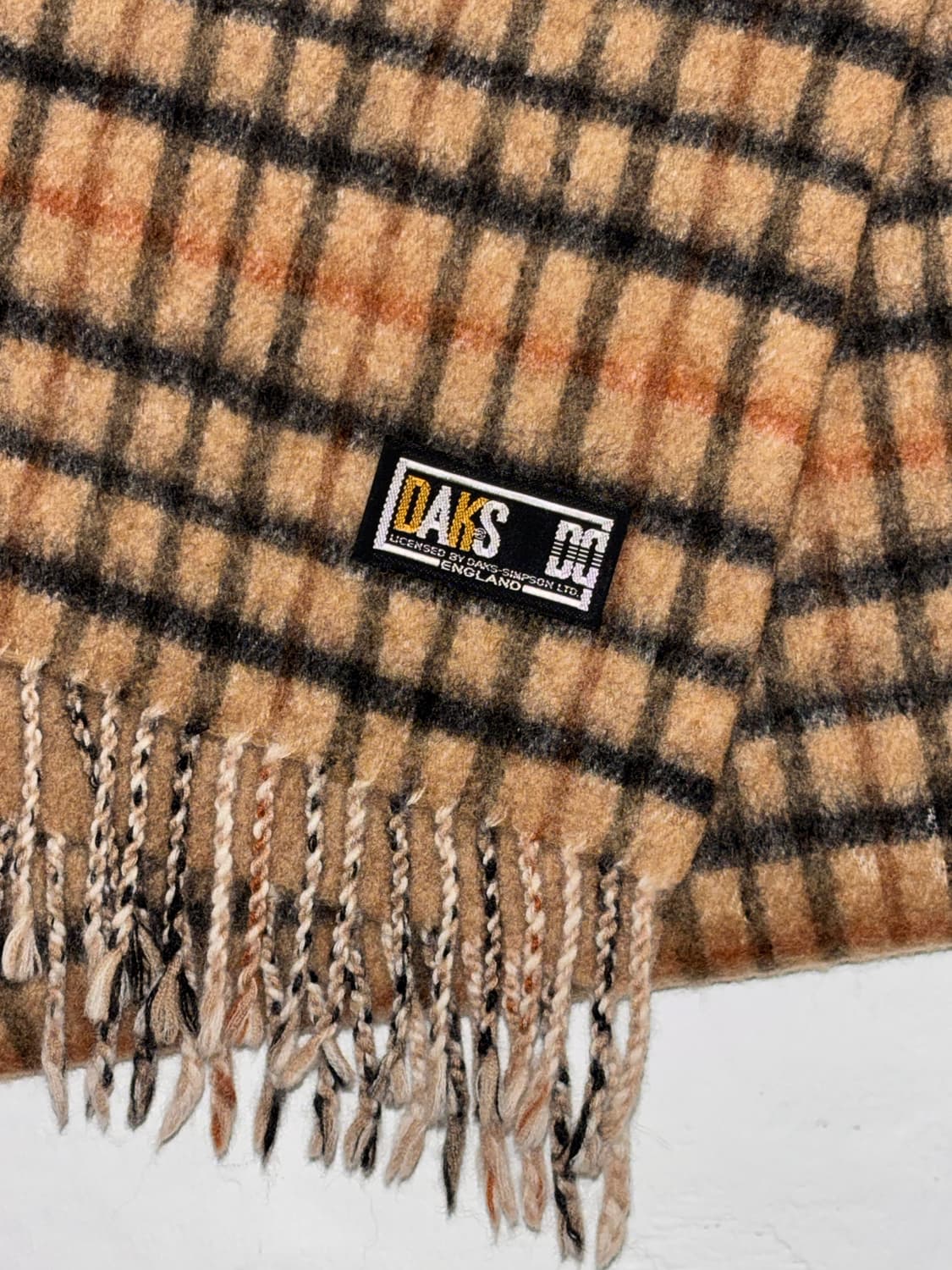 DAKS 울 체크 머플러 / Camel 상품이미지2