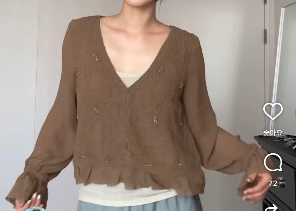 마시모두띠 Massimodutti 프릴 블라우스(M) 새상품 상품이미지2