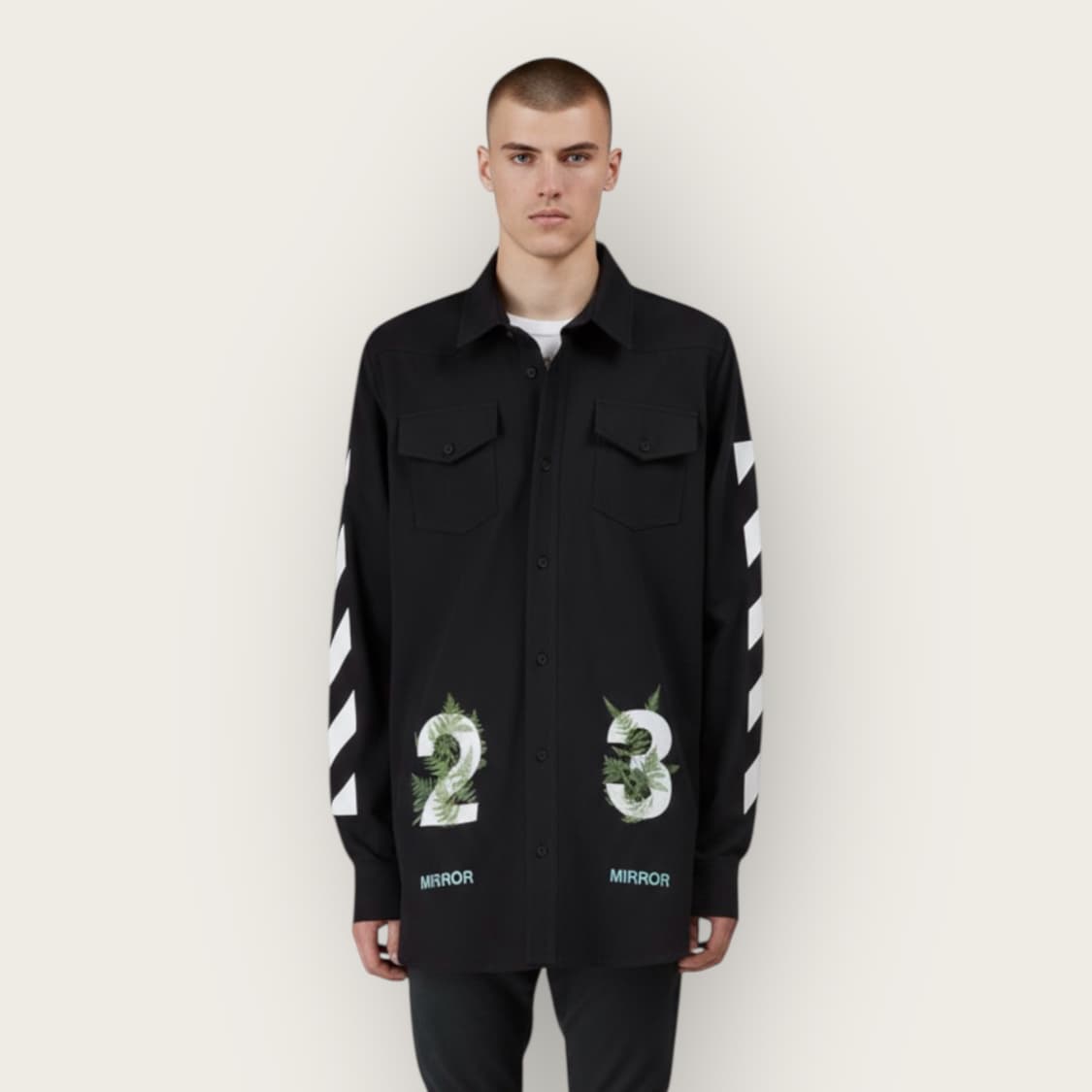 XS/ 오프화이트 23 넘버 디아고날 셔츠 자켓 상품이미지1