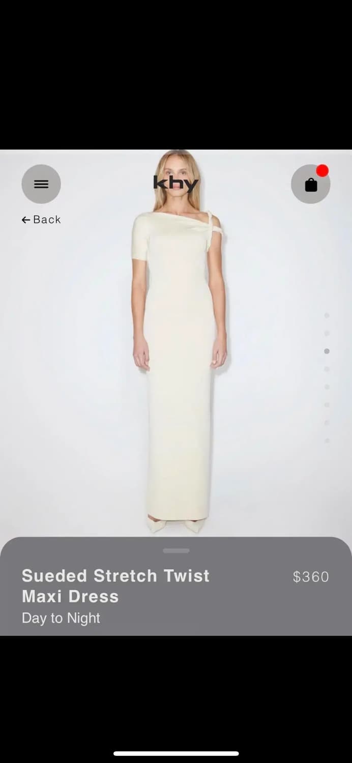 Khy카이 스웨이드 스트레치 트위스트 맥시 드레스 화이트 xs 상품이미지2