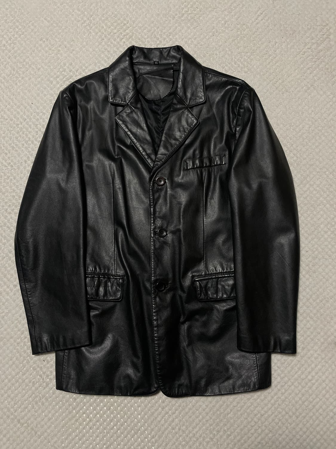 광희시장 웨스턴 무드 3버튼 카우하이드 소가죽 레더 자켓 상품이미지1