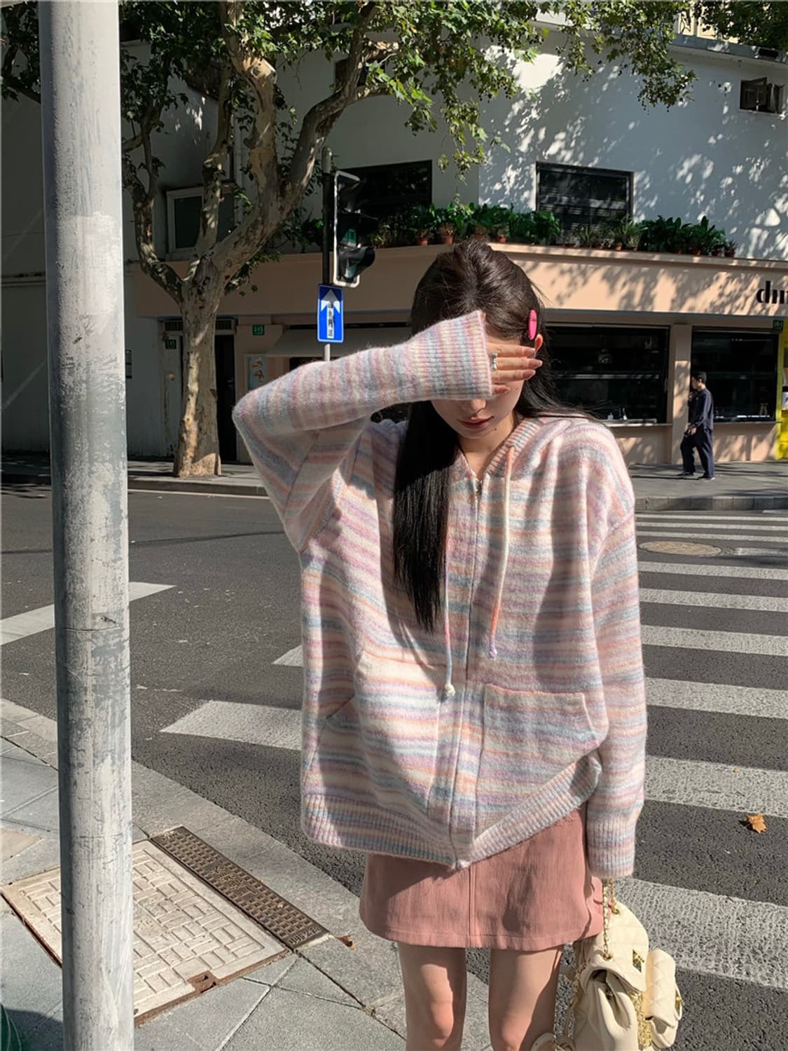 에이블리 더로버 솜사탕 파스텔 니트 후드집업 후드가디건 상품이미지3