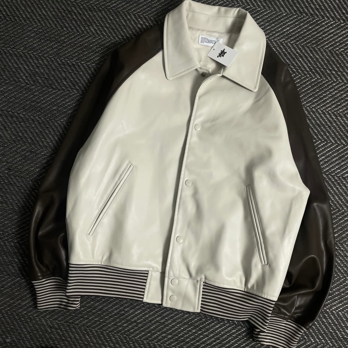 파르티멘토 버핑레더 배색 봄버 자켓y 3511 상품이미지1