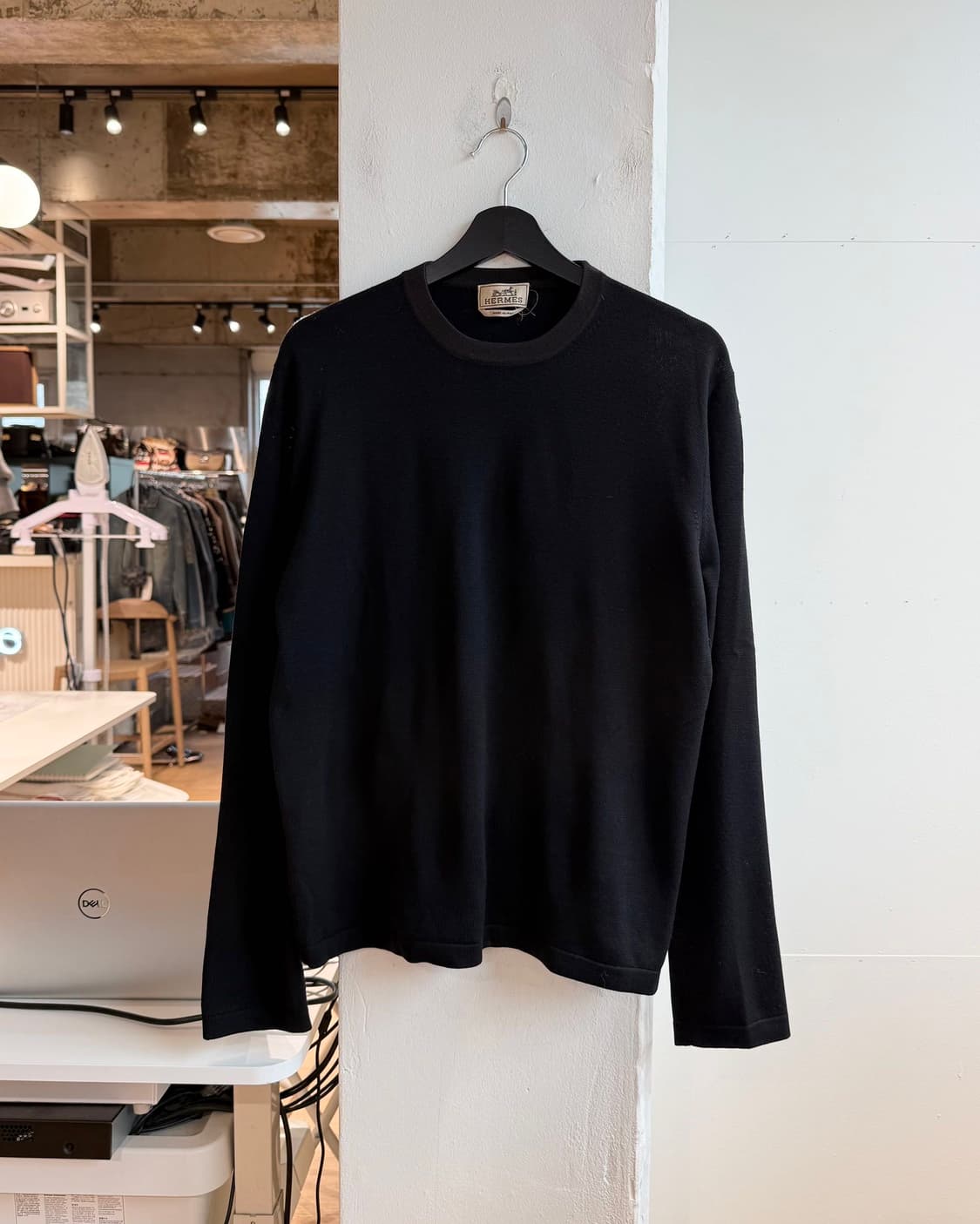 에르메스 블랙 라나 매리노울 라운드 니트  상품이미지2