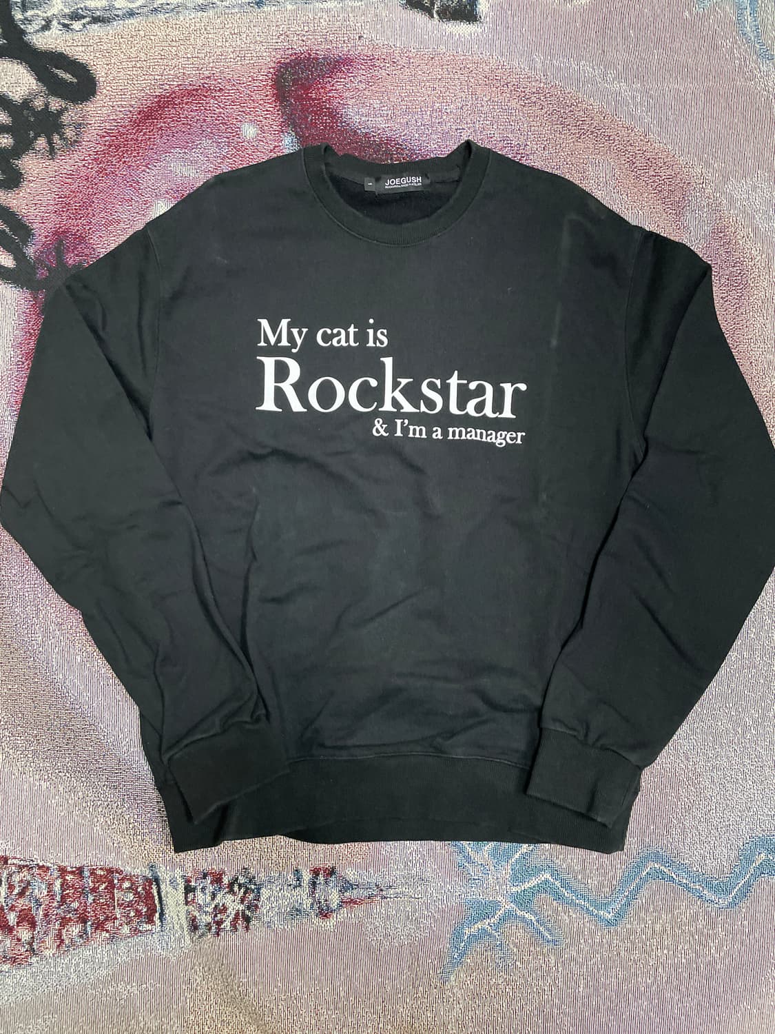 [1] MY CAT IS ROCKSTAR SWEATSHIRT BLACK 상품이미지6