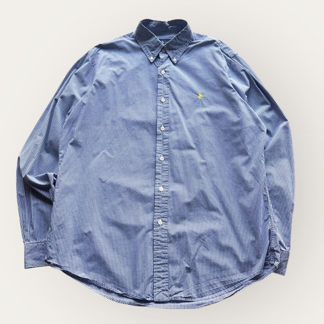 폴로 랄프로렌 블루 깅엄 체크 셔츠 상품이미지1