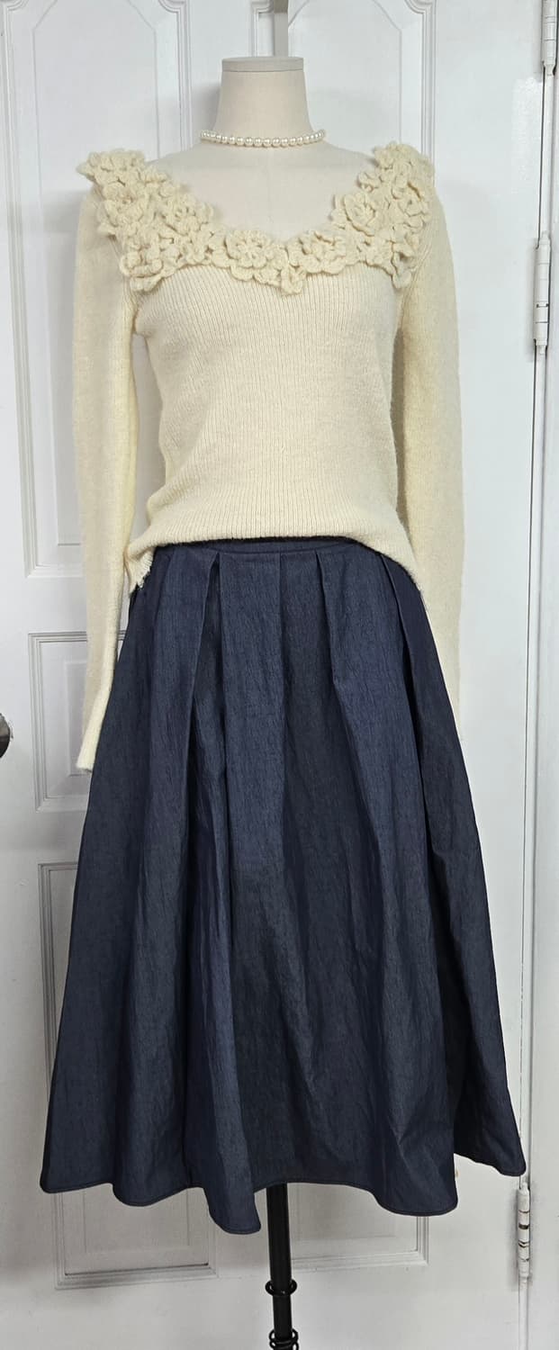 새상품)봄봄플라워니트/stable스테이블 인디고스커트 상품이미지1