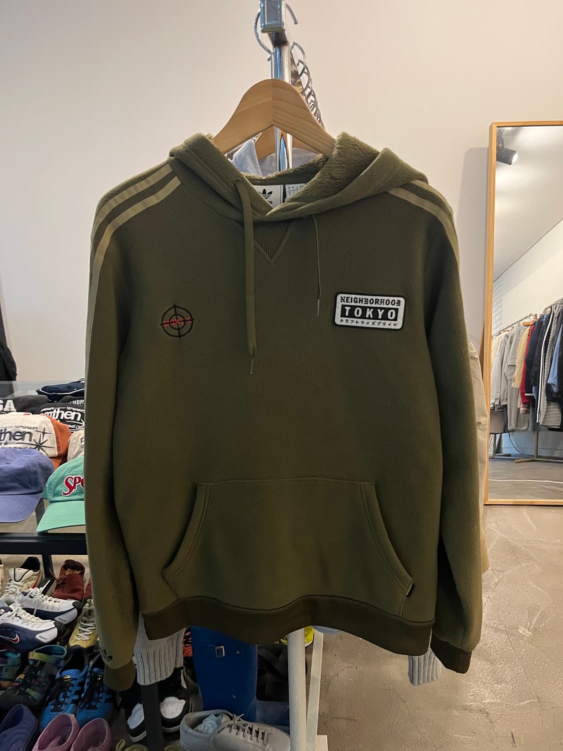 네이버후드x아디다스 후리스 후드티 상품이미지5