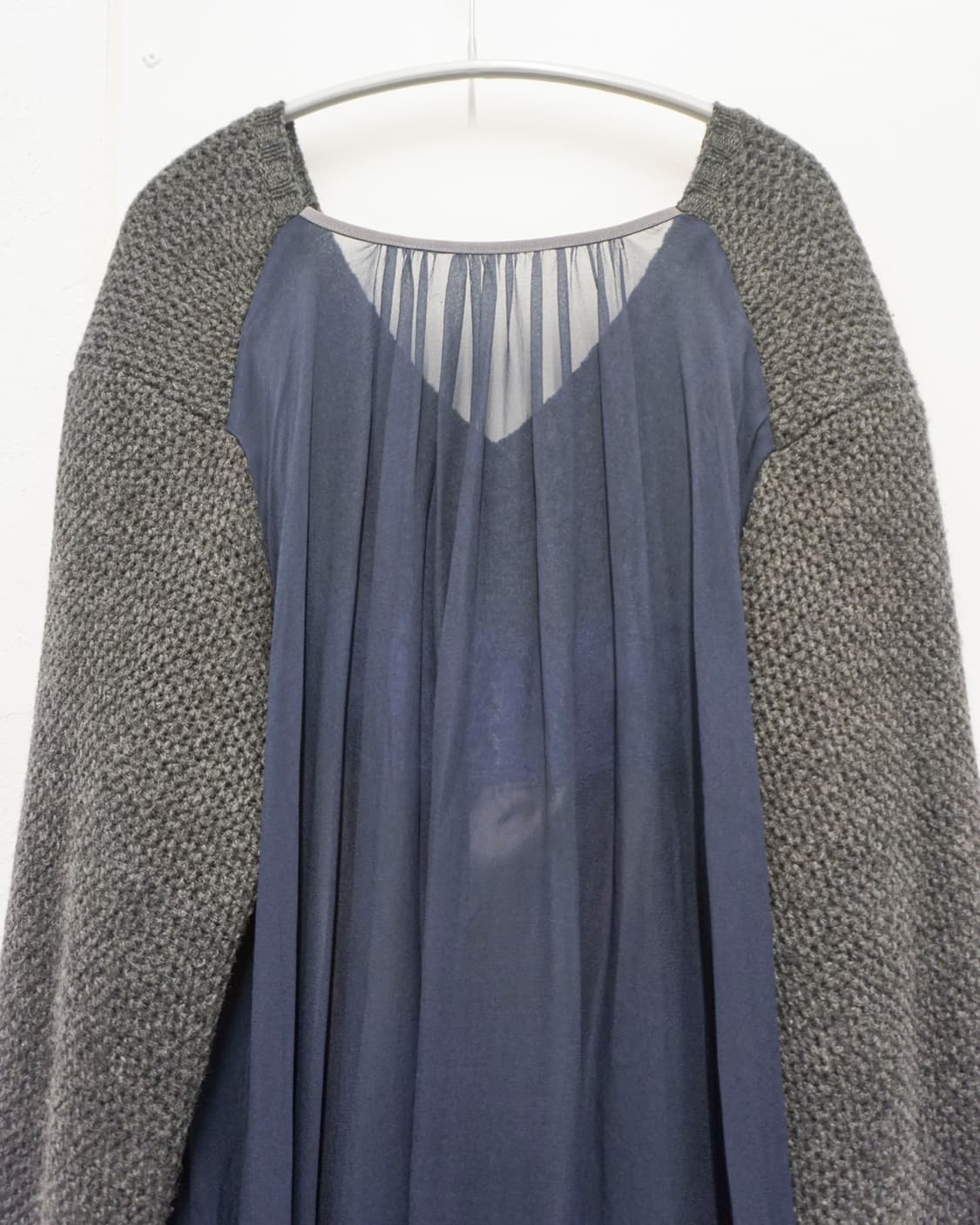 SACAI layered knit chiffon dress 상품이미지8