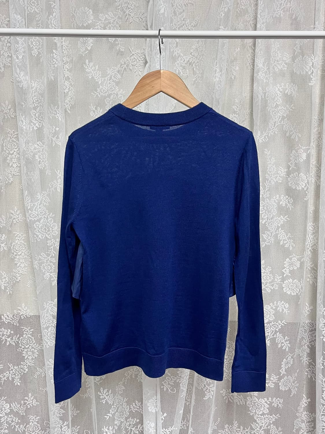 XS) 코스 COS 프릴 울 니트 블루 상품이미지2