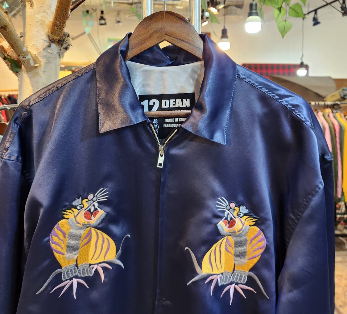 12DEAN 블랙라벨 타이거 자수 네이비 스카잔 상품이미지2