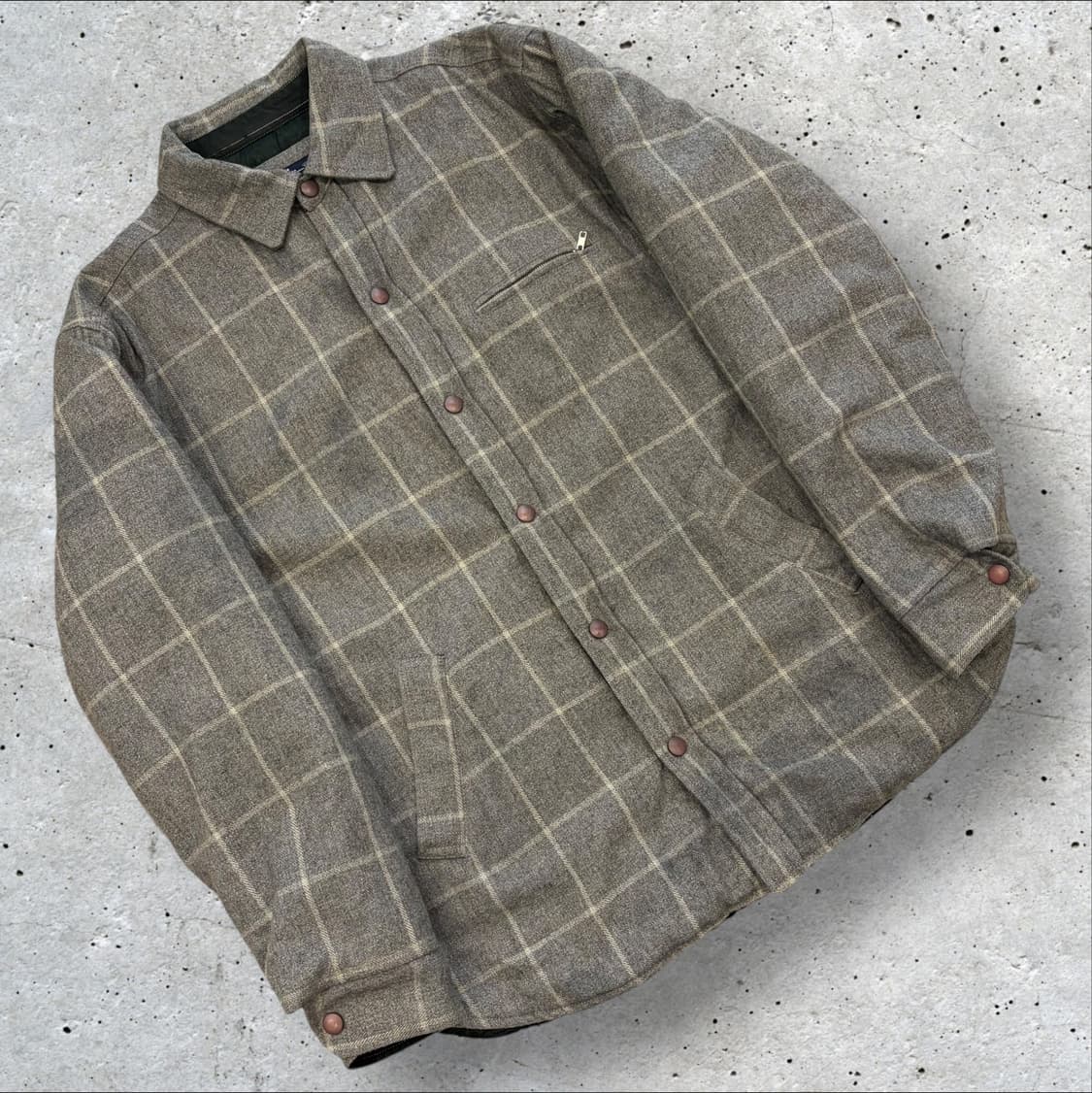[M] 90s 스투시 빈티지 체크 셔츠 자켓 그레이 D99 상품이미지1