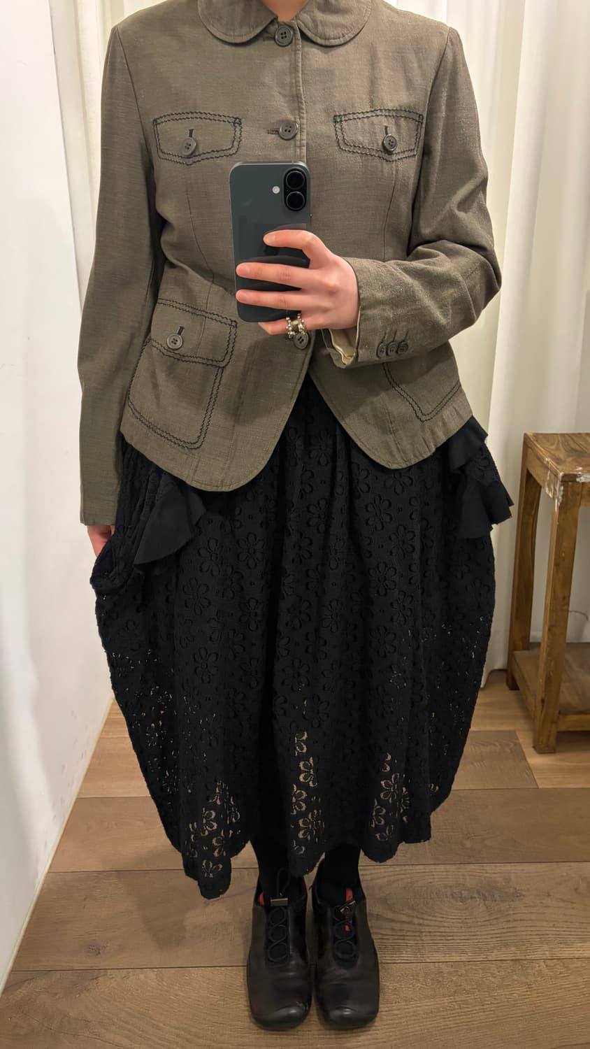 Floral Punching Ruffle Pocket Skirt 상품이미지2