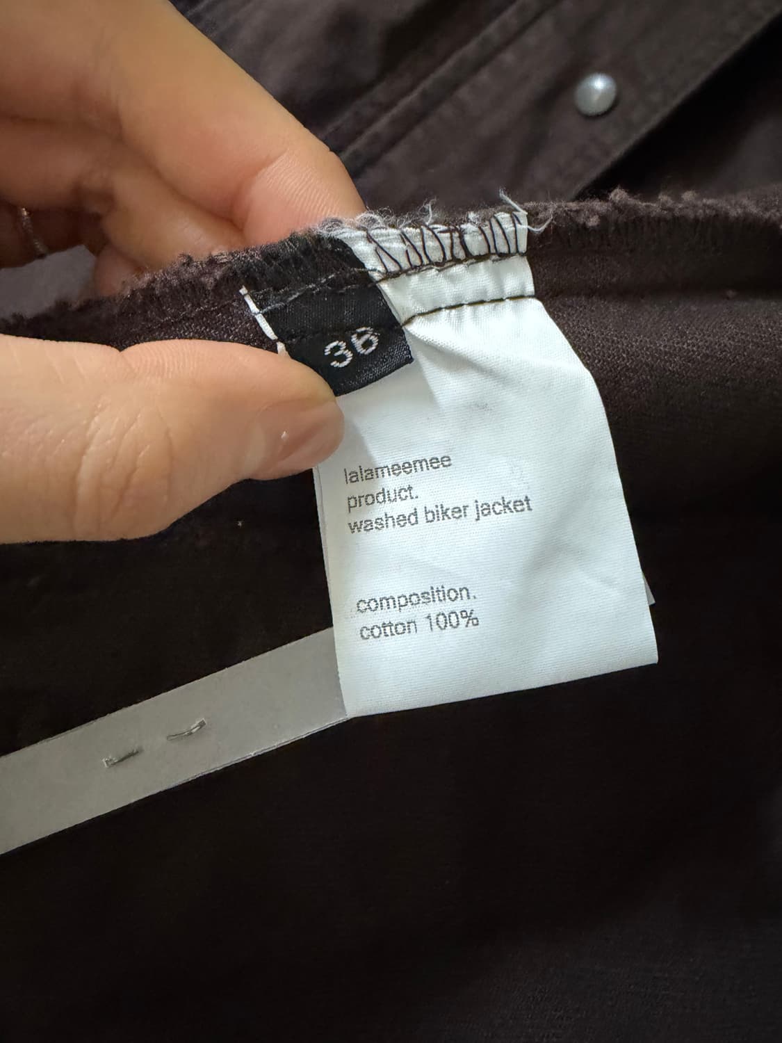 라라미미 WASHED BIKER JACKET (BROWN) 상품이미지5